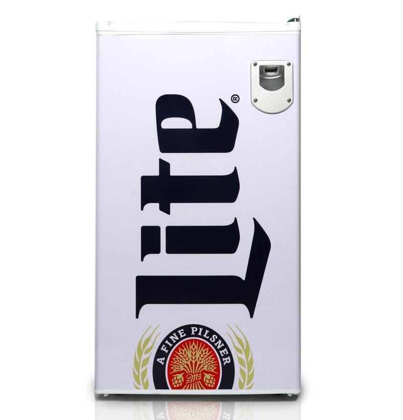 Miller Lite Compact Fridge w/ Bottle Opener, 3.2 cu ft (90L), White - Image 7