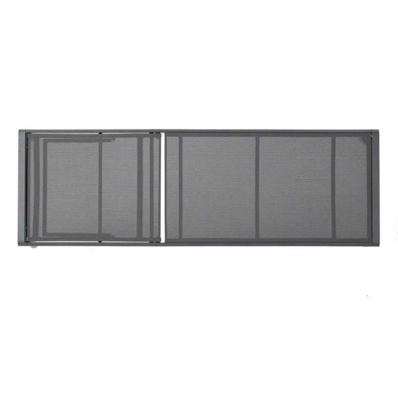 Miller Outdoor Aluminum Chaise Lounge with Dark Grey Mesh Seat, Grey - Image 5