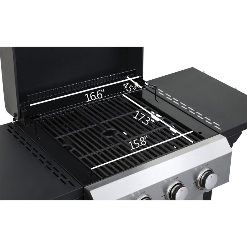 Miniyam 3 Burners BBQ Propane Gas Grill with Side Burner for Outdoor Barbecue, 36900 BTU Output - Image 7