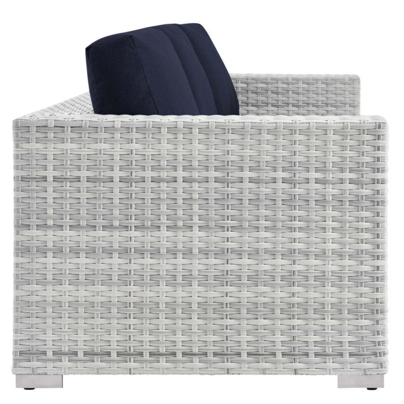 Modway Convene Outdoor Patio Sofa in Light Gray Navy - Image 3