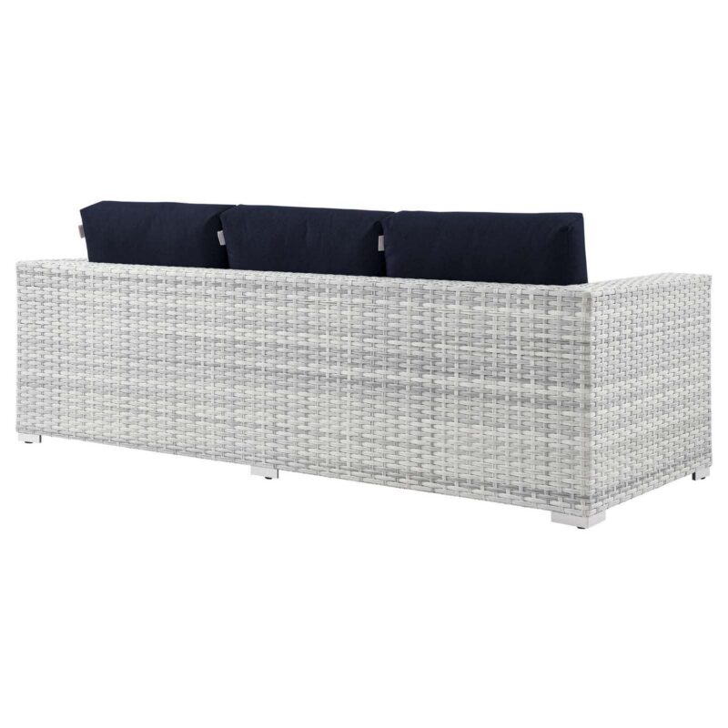 Modway Convene Outdoor Patio Sofa in Light Gray Navy - Image 4
