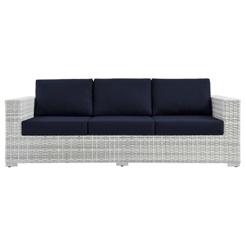 Modway Convene Outdoor Patio Sofa in Light Gray Navy - Image 5