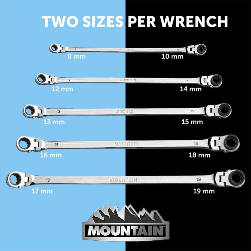 Mountain RM6, Reversible Ratcheting Wrench 5 Piece - Image 7