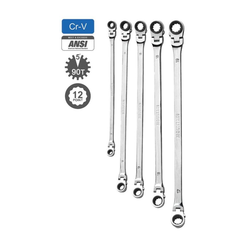 Mountain RM6, Reversible Ratcheting Wrench 5 Piece - Image 3