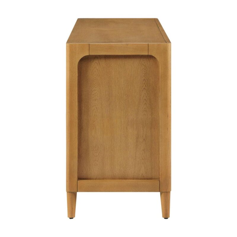 My Texas House Linden Fluted Buffet Cabinet Sideboard with Adjustable Shelves, Warm Brown - Image 11