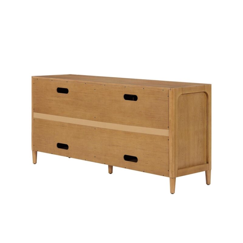 My Texas House Linden Fluted Buffet Cabinet Sideboard with Adjustable Shelves, Warm Brown - Image 12