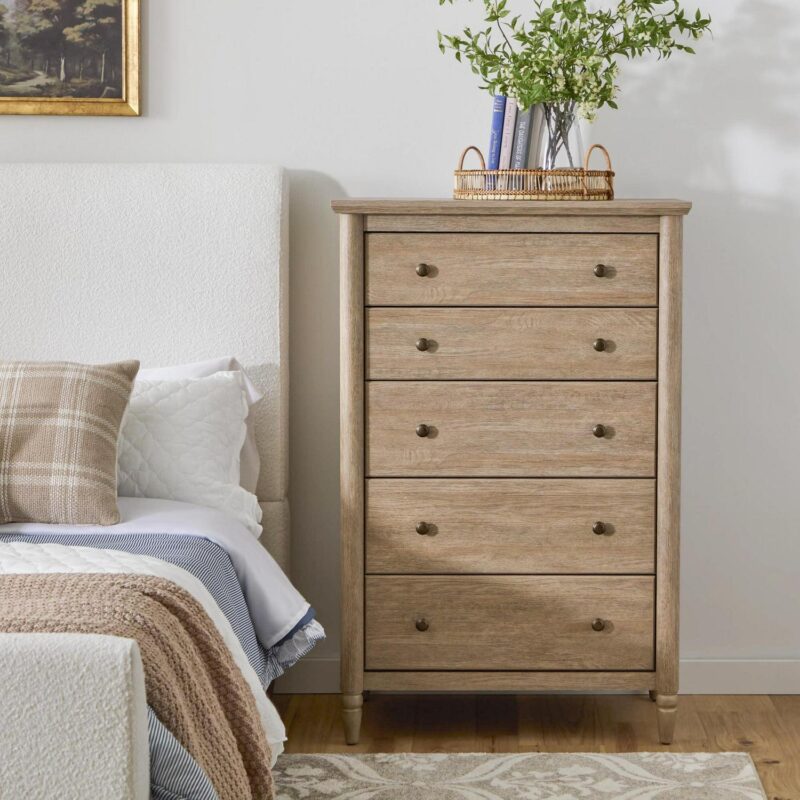 My Texas House Monroe 5-Drawer Dresser, Brushed Oak Finish - Image 3
