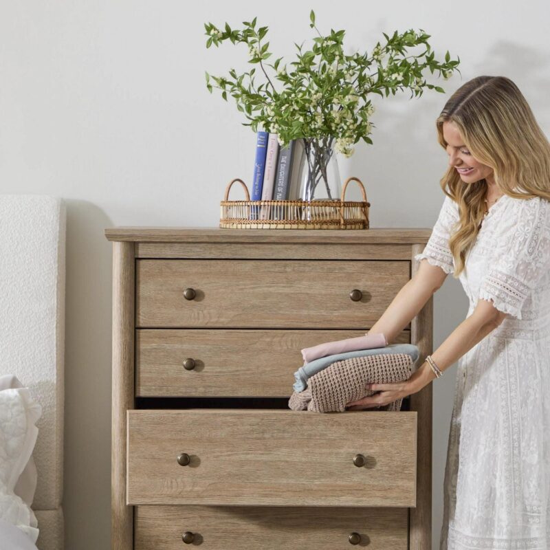 My Texas House Monroe 5-Drawer Dresser, Brushed Oak Finish - Image 4