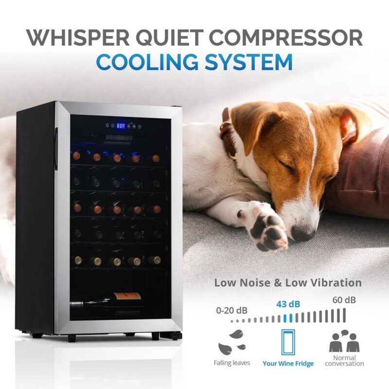 NewAir 33-Bottle Compressor Wine Fridge, Stainless Steel - Image 5