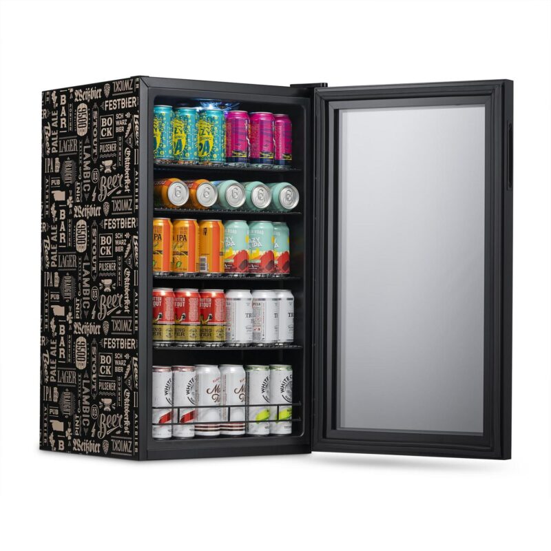 Newair 126 Can Beverage Refrigerator Cooler, Freestanding Mini Fridge  Beers of The World Edition  for Home, Office or Bar - Image 7