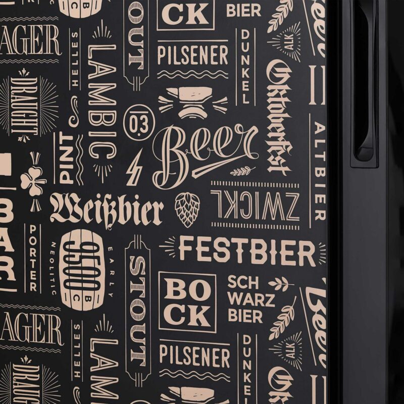 Newair 126 Can Beverage Refrigerator Cooler, Freestanding Mini Fridge  Beers of The World Edition  for Home, Office or Bar - Image 9