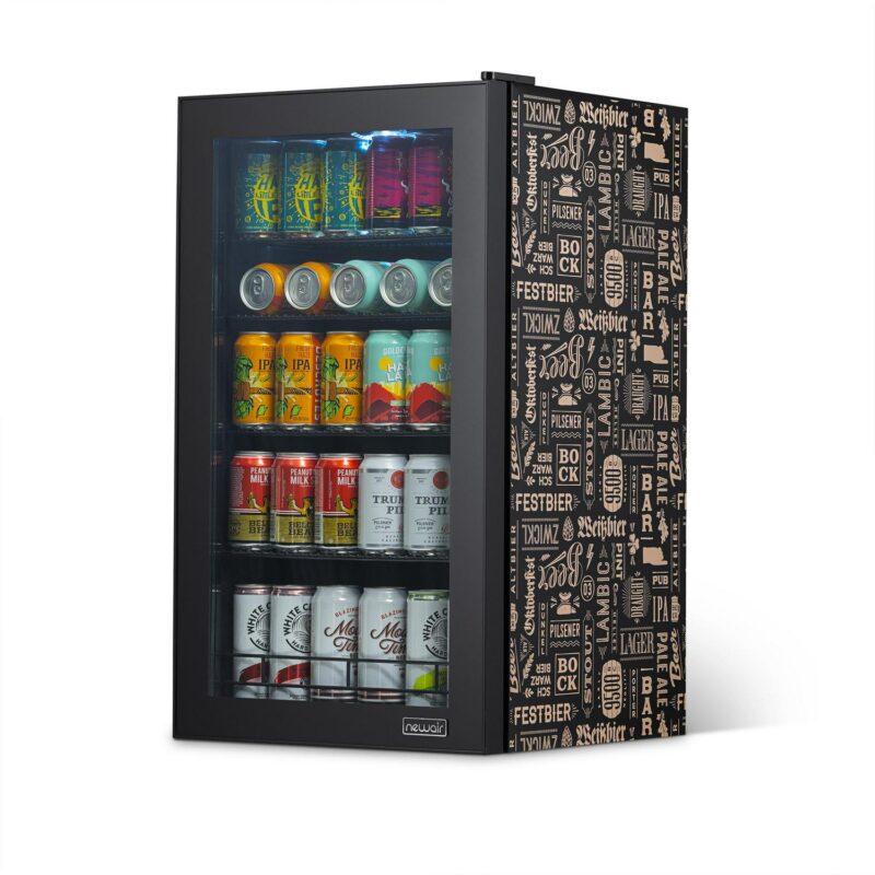 Newair 126 Can Beverage Refrigerator Cooler, Freestanding Mini Fridge  Beers of The World Edition  for Home, Office or Bar - Image 8