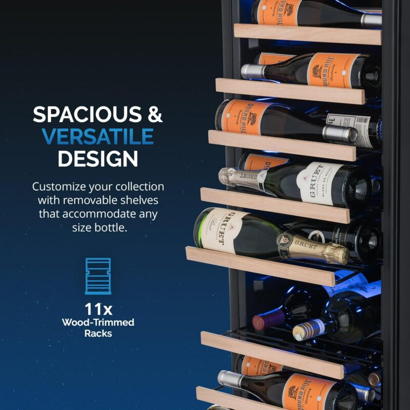 Newair Shadow Series Wine Cooler Refrigerator 62 Bottle Single Zone, Freestanding Mirrored Wine Fridge - Image 5