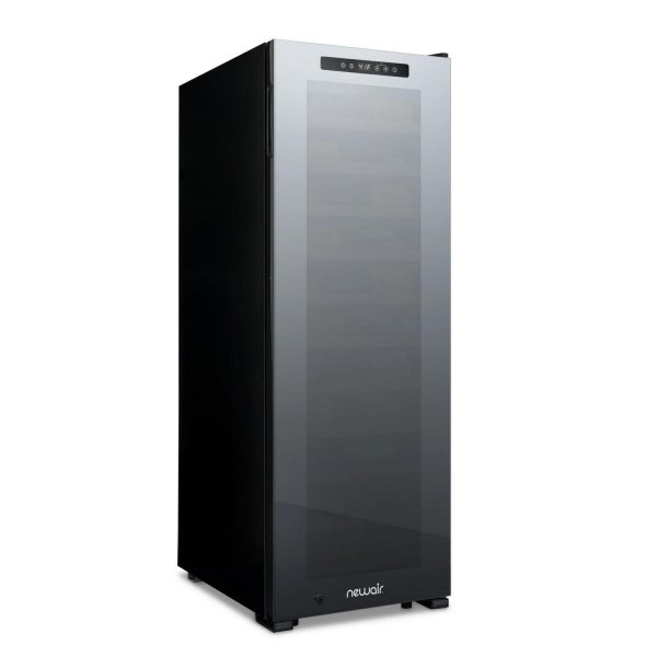 Newair Shadow Series Wine Cooler Refrigerator 62 Bottle Single Zone, Freestanding Mirrored Wine Fridge