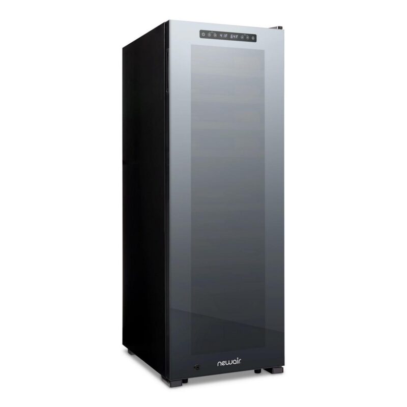 Newair Shadow Series Wine Cooler Refrigerator 56 Bottles Dual Temperature Zones, Freestanding Mirrored Wine Fridge