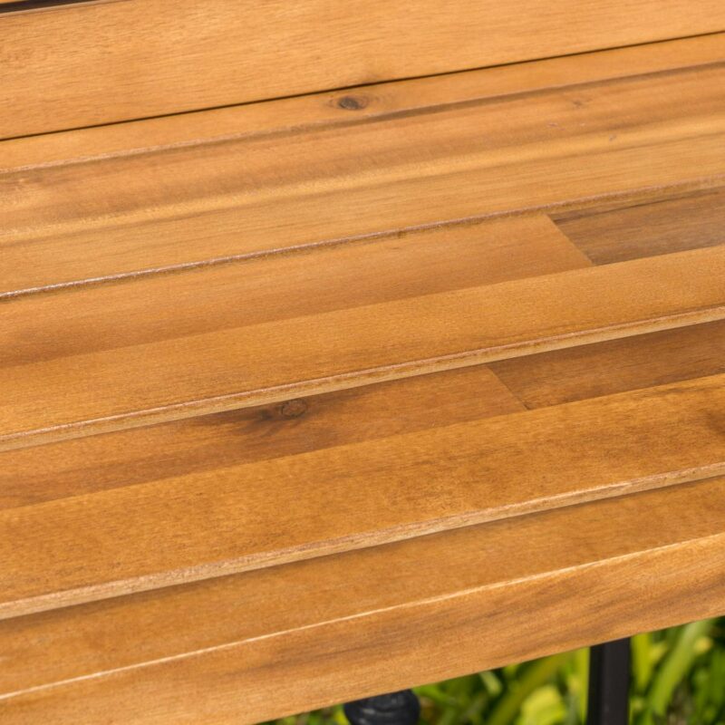 Noble House 3 Pcs Acacia Wood Balcony Bar Table and Stool Set, Natural Stained - Image 6