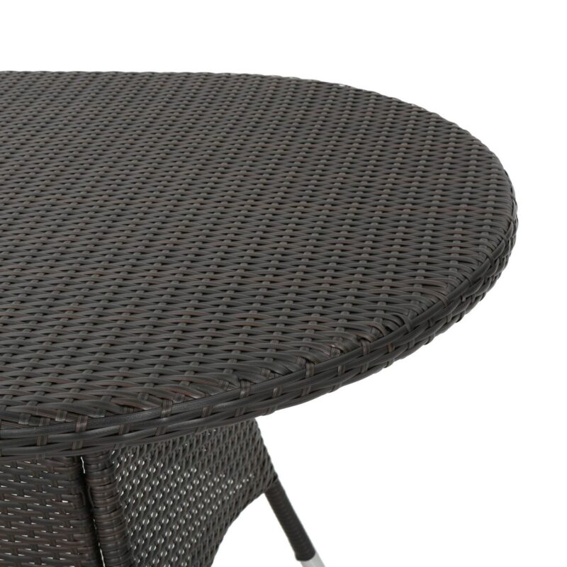 Noble House 69  Iron Durable Outdoor Dining Table, Multi Brown - Image 5
