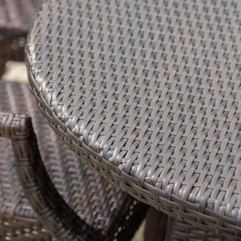 Noble House 69  Iron Durable Outdoor Dining Table, Multi Brown - Image 6