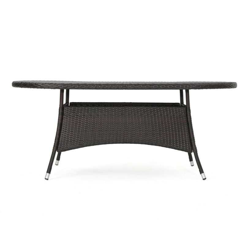 Noble House 69  Iron Durable Outdoor Dining Table, Multi Brown - Image 8