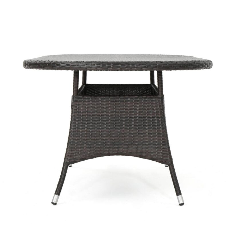 Noble House 69  Iron Durable Outdoor Dining Table, Multi Brown - Image 4