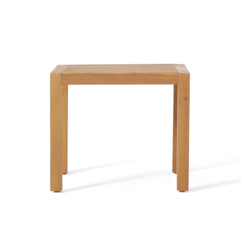 Noble House Acacia Wood Removable Outdoor Chat Set with Cushion, Teak / Cream - Image 11