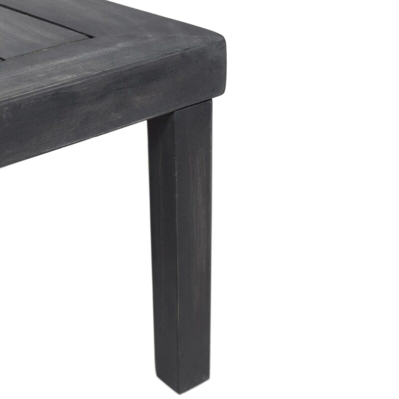 Noble House Acacia Wood 4-Pieces Outdoor Chat Set with Cushions, Dark Gray/Gray - Image 8
