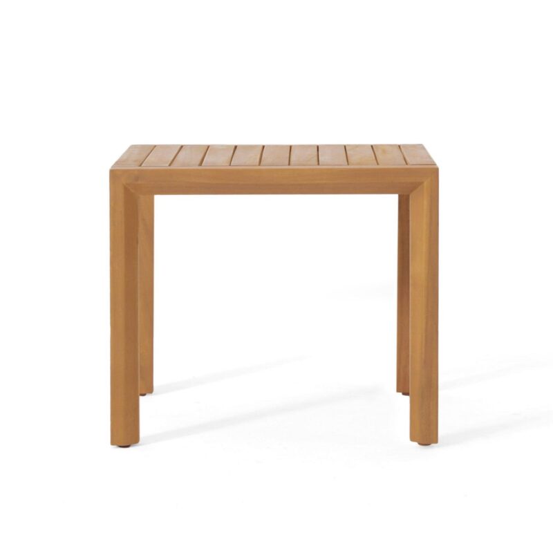 Noble House Acacia Wood Removable Outdoor Chat Set with Cushion, Teak / Cream - Image 13