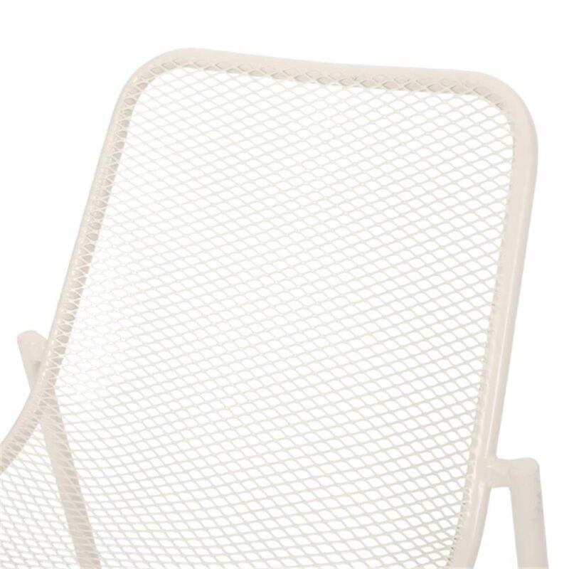 Noble House Bucknell Outdoor Modern Dining Chair in Matte White (Set of 2) - Image 12