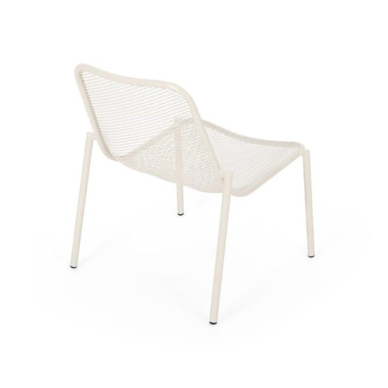 Noble House Bucknell Outdoor Modern Dining Chair in Matte White (Set of 2) - Image 8