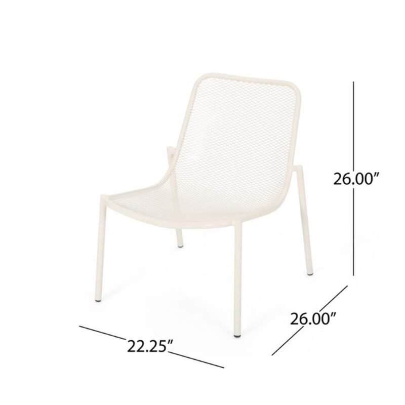 Noble House Bucknell Outdoor Modern Dining Chair in Matte White (Set of 2) - Image 5