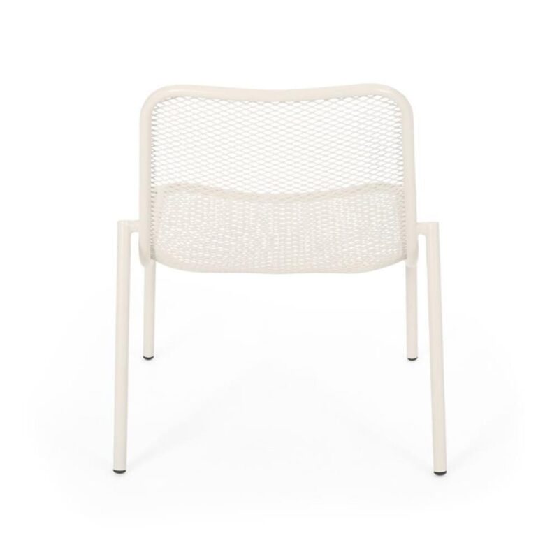 Noble House Bucknell Outdoor Modern Dining Chair in Matte White (Set of 2) - Image 7