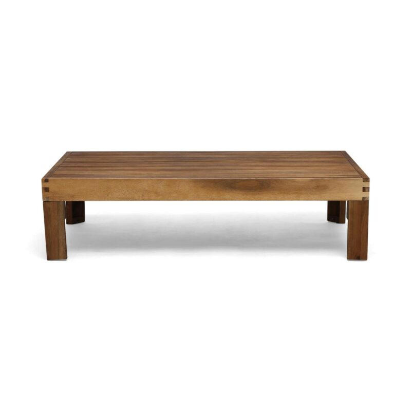 Noble House Cambridge Outdoor 5-Pc Acacia Wood Sofa Set Teak and Beige - Image 11