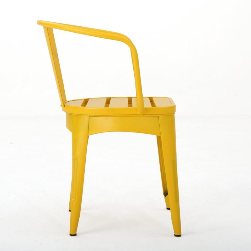 Noble House Colmar Outdoor Iron 3 Piece Bistro Set in Matte Yellow - Image 14
