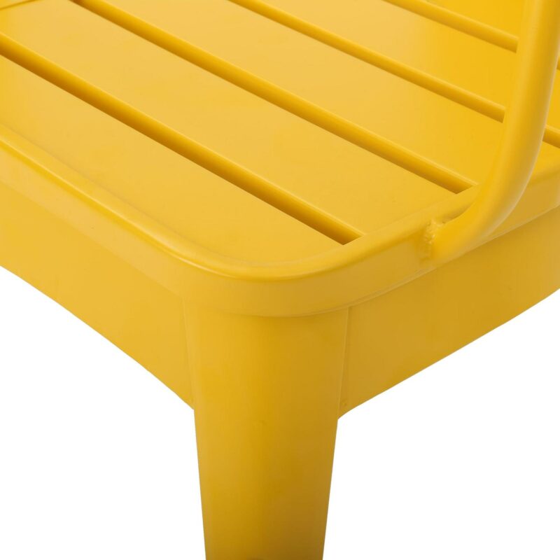 Noble House Colmar Outdoor Iron 3 Piece Bistro Set in Matte Yellow - Image 7