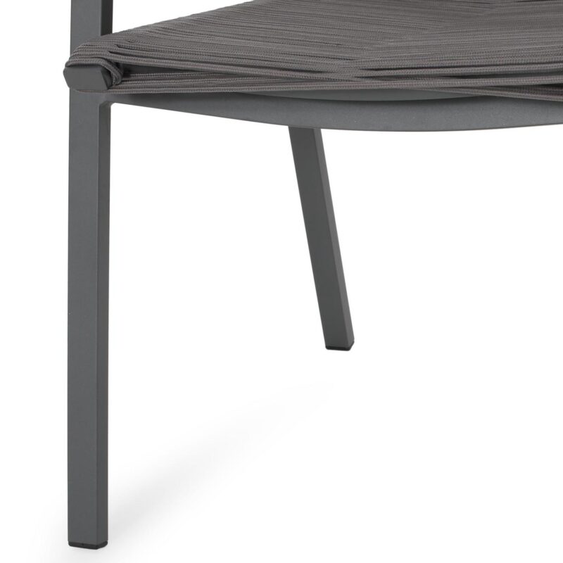 Noble House Deloris Outdoor Aluminum Dining Chair in Gray (Set of 2) - Image 6