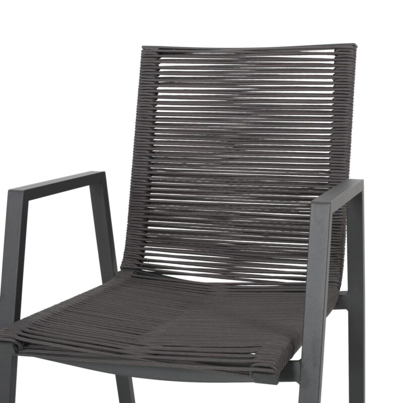 Noble House Deloris Outdoor Aluminum Dining Chair in Gray (Set of 2) - Image 7