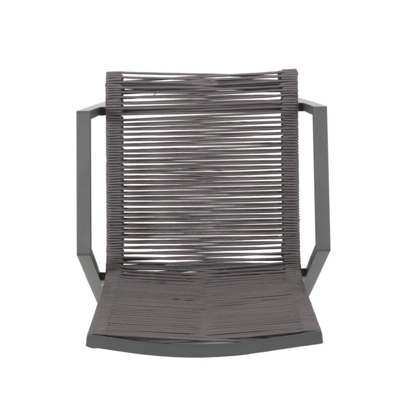 Noble House Deloris Outdoor Aluminum Dining Chair in Gray (Set of 2) - Image 8