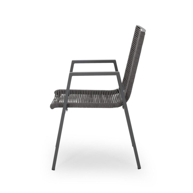 Noble House Deloris Outdoor Aluminum Dining Chair in Gray (Set of 2) - Image 5