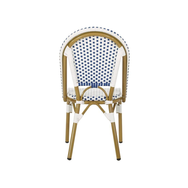 Noble House Elize Aluminum and Faux Rattan Bistro Chairs in Blue/White (Set of 2) - Image 5