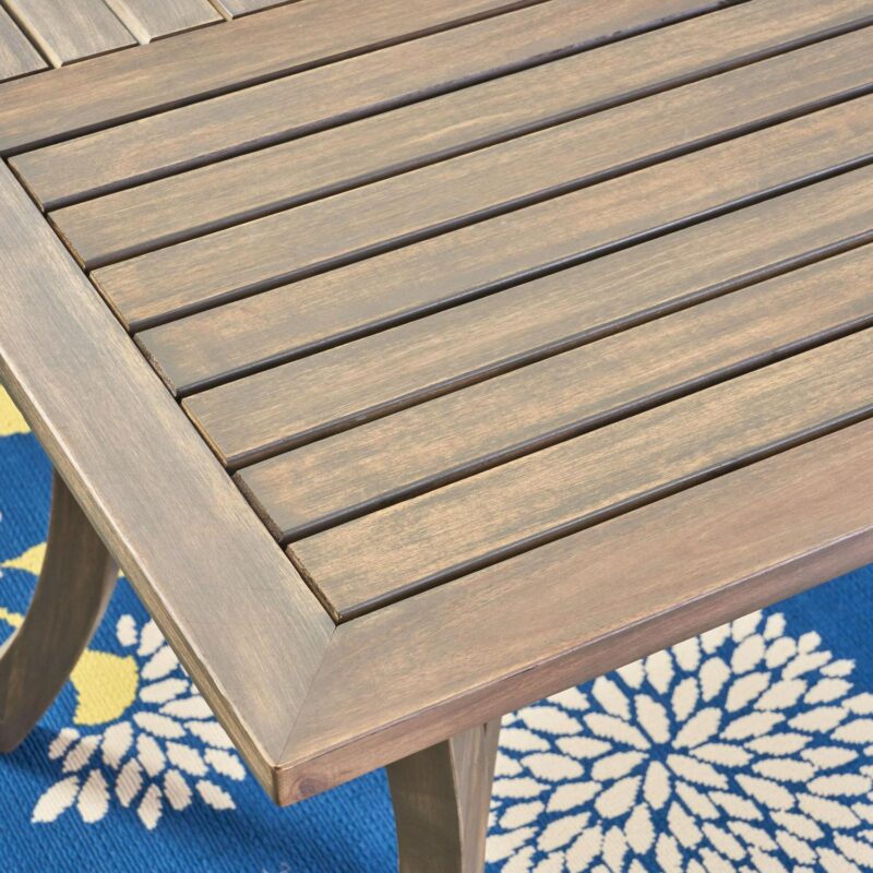 Noble House Hermosa 7 Piece Traditional Outdoor Dining Table Set, Gray/Cream - Image 5