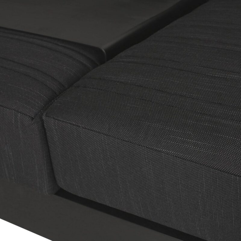 Noble House Negley Cushion Aluminum Outdoor Sofa - Black/Dark Gray - Image 5