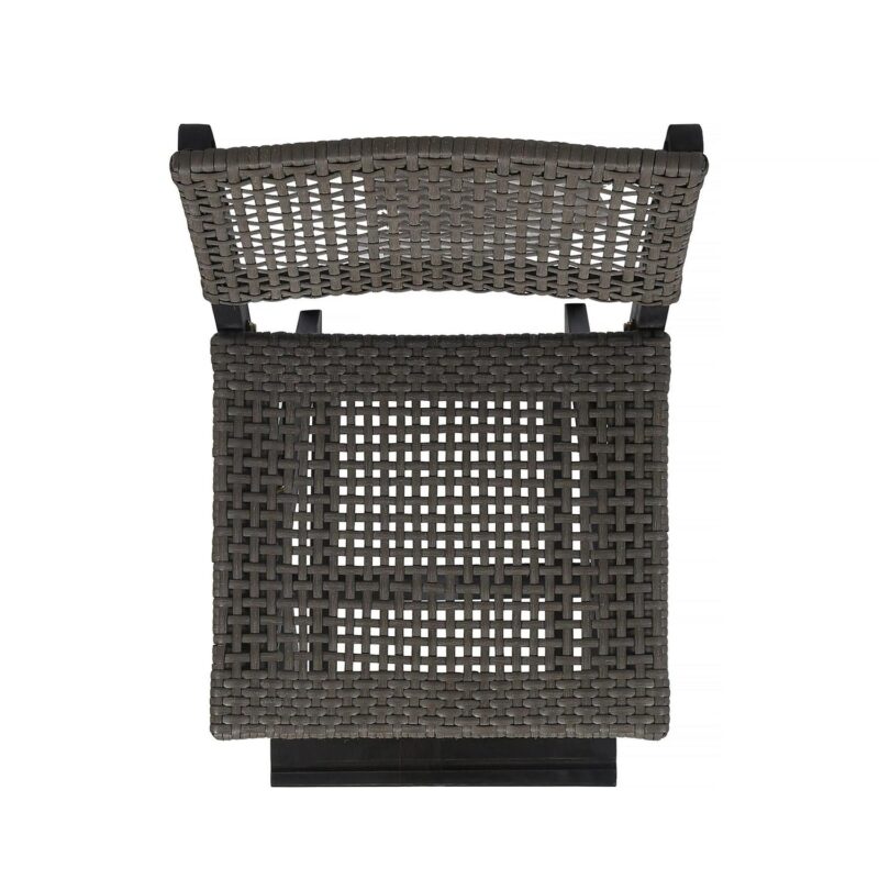 Noble House Polaris Outdoor Folding Acacia Wood Barstool in Dark Gray (Set of 2) - Image 7