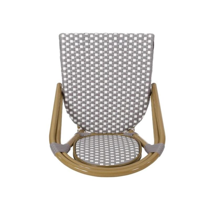 Noble House Remi Aluminum and Faux Rattan Bistro Chairs in Gray/White (Set of 4) - Image 6