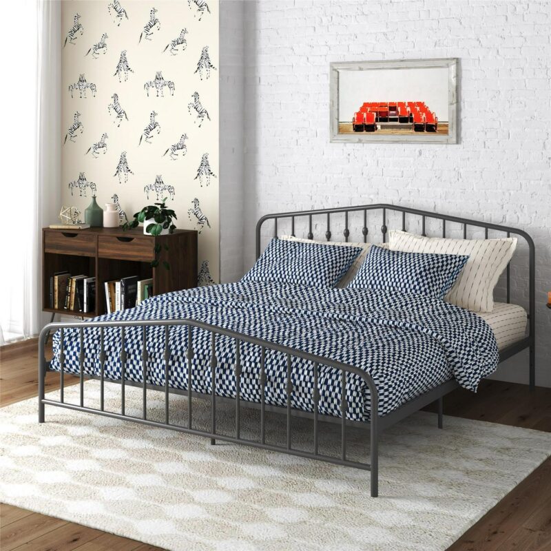 Novogratz Bushwick Metal Bed, King, Gunmetal Gray - Image 2