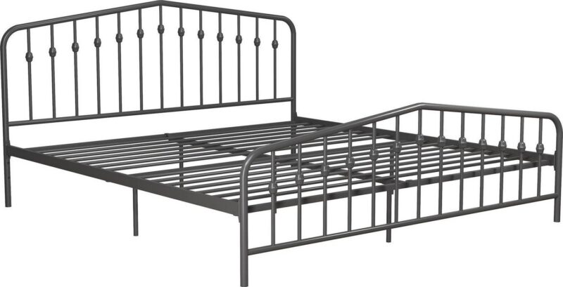 Novogratz Bushwick Metal Bed, King, Gunmetal Gray - Image 5