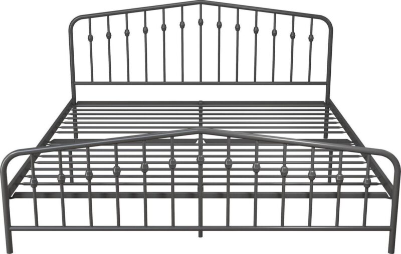 Novogratz Bushwick Metal Bed, King, Gunmetal Gray - Image 4