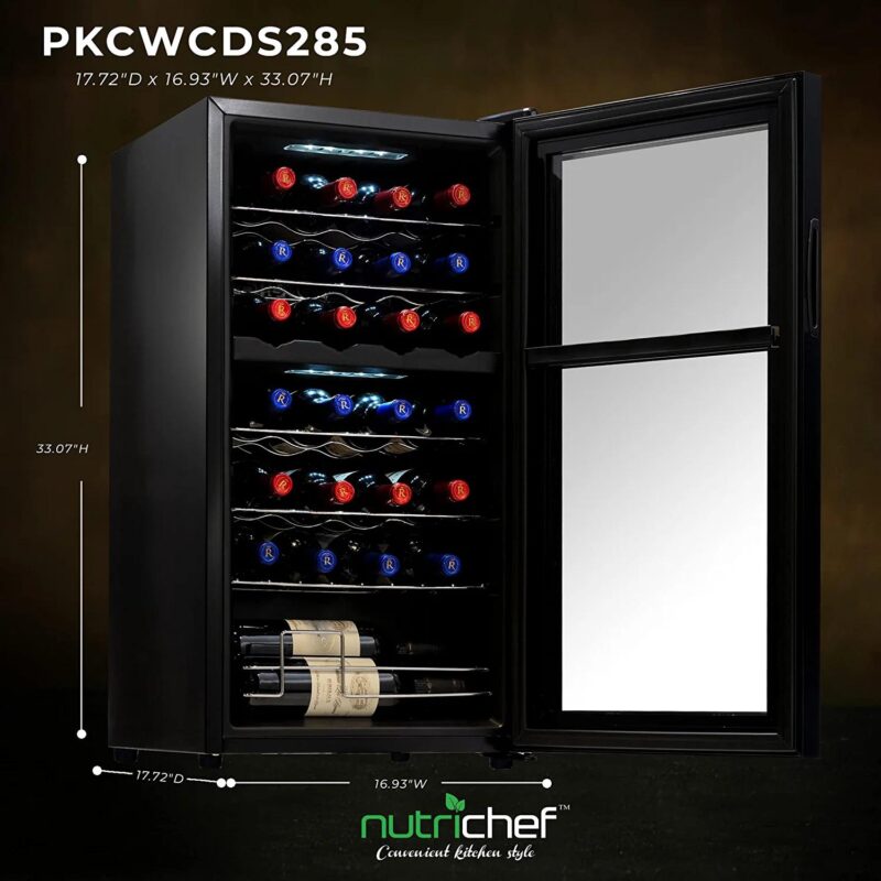 NutriChef 28Bottle Cooler Dual-Zone Refrigerator - Image 6
