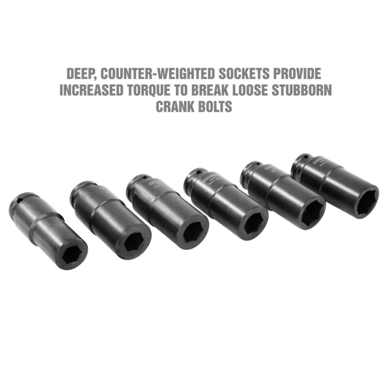 OEMTOOLS 25276 6 Pack Crank Bolt Socket Set, Metric Deep Socket Set, Crank Bolt Removal Tool, 6pt Socket Set, Impact Socket Set 1/2 Drive - Image 8