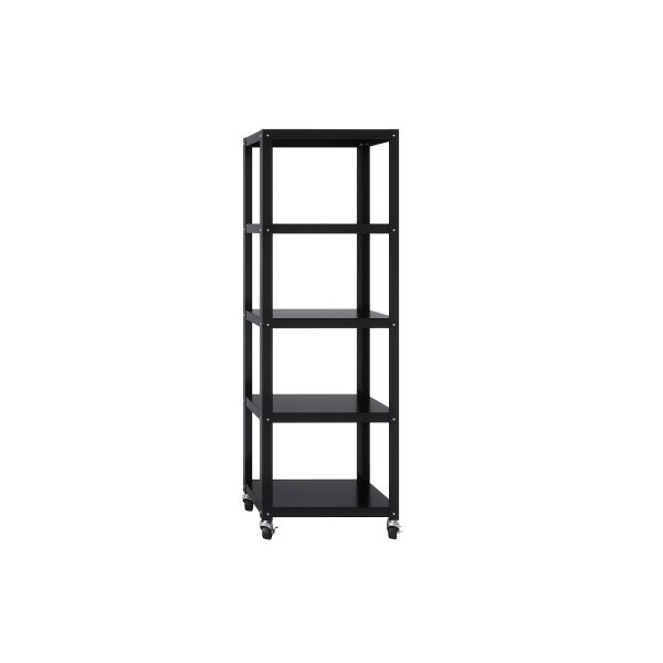 Office Dimensions 72  High Rolling 5 Shelf Bookcase, Industrial Metal, Black