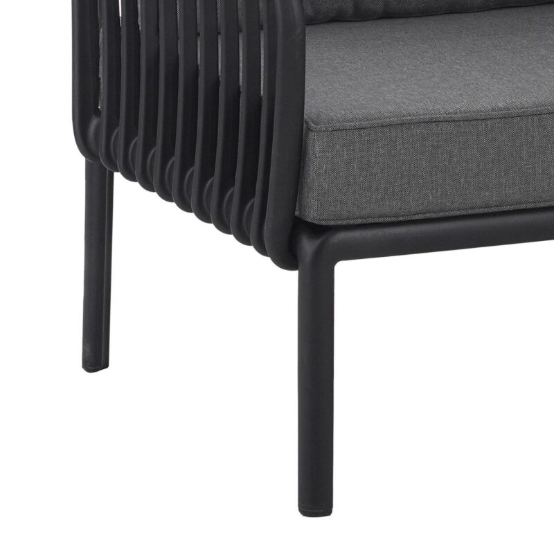 Orion Modern Outdoor Patio Club Chair with Cushions, Black+Dark Gray - Image 4